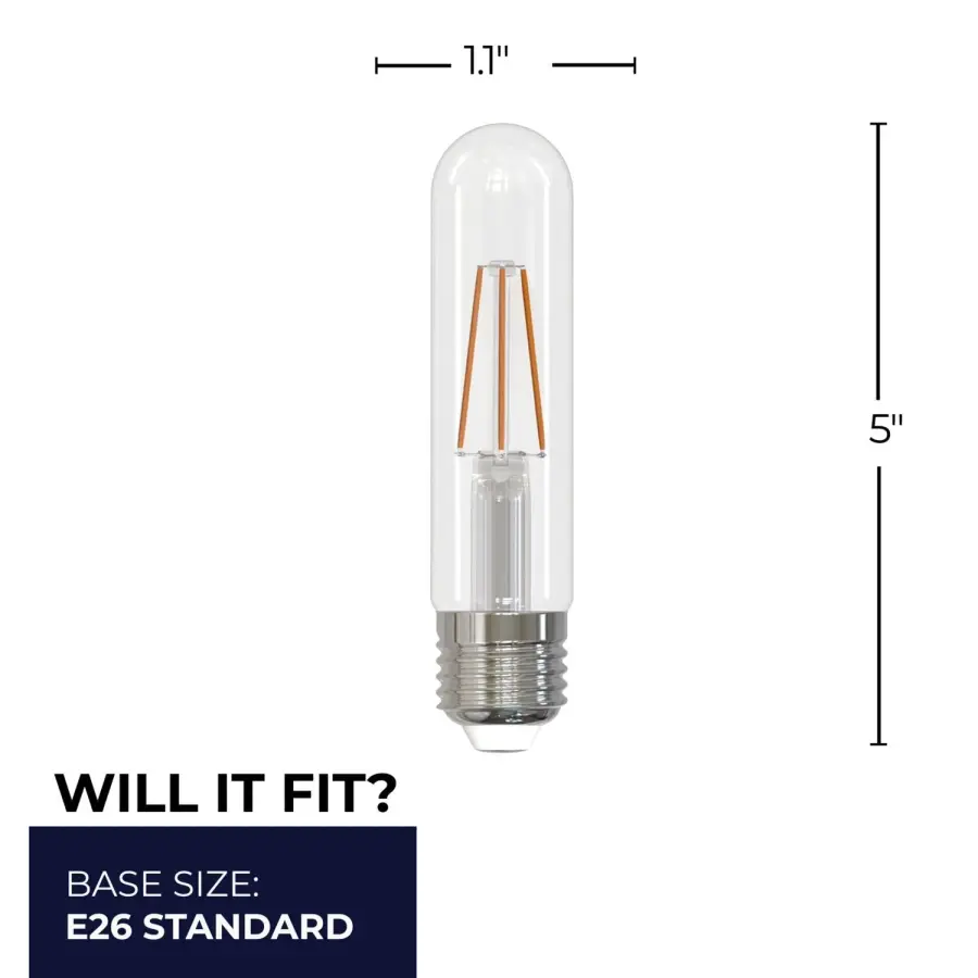 T9 Tubular LED Filament Bulb - 3W (25W Equivalent) - Image 5