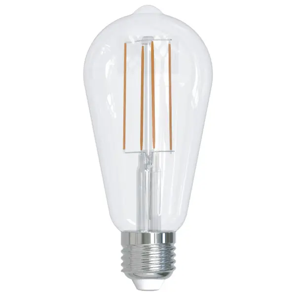 This ST18 LED filament bulb combines classic Edison-style aesthetics with modern LED efficiency. At just 4.5 watts, it delivers 450 lumens of warm 2700K light while lasting up to 15,000 hours. Fully dimmable and wet-rated for versatile indoor/outdoor use.
