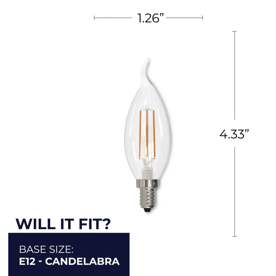 CA10 LED Filament Bulb - Warm White 2700K - Image 5