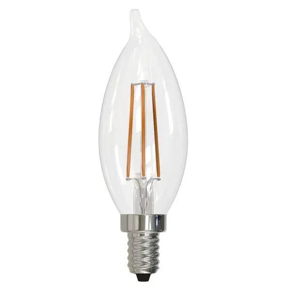 This CA10 LED bulb combines vintage filament aesthetics with modern efficiency, using just 4.5W to deliver 350 lumens of warm 3000K light. Fully dimmable and rated for 15,000 hours, it's perfect for chandeliers and decorative fixtures.