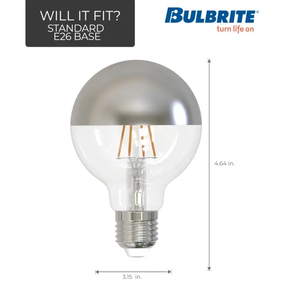 LED G25 Globe Bulb - Half Chrome Filament - Image 5