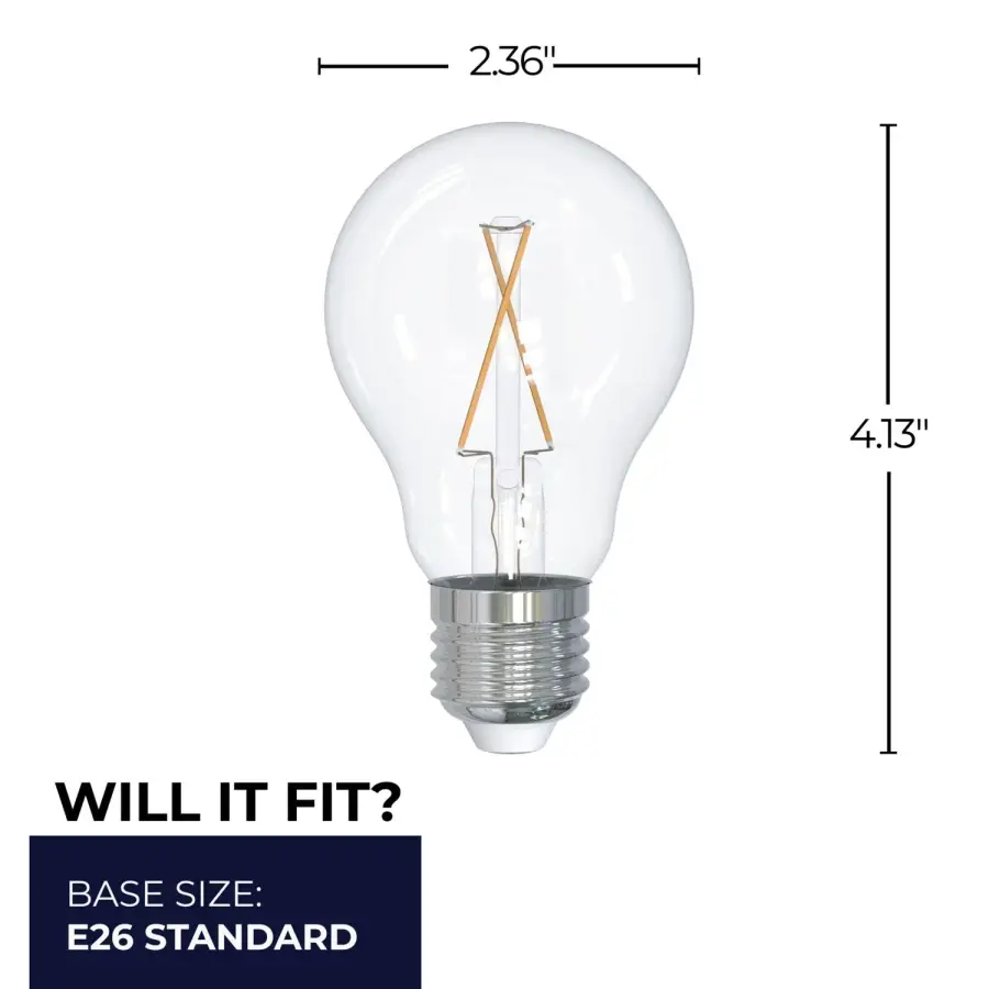Filaments A19 LED Bulb - 2.5W Warm White - Image 7