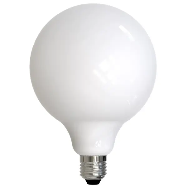 This versatile LED globe bulb delivers 800 lumens of warm white light while using just 8.5W of power. The milky finish provides soft, even illumination perfect for vanities, pendants, and decorative fixtures both indoors and out.
