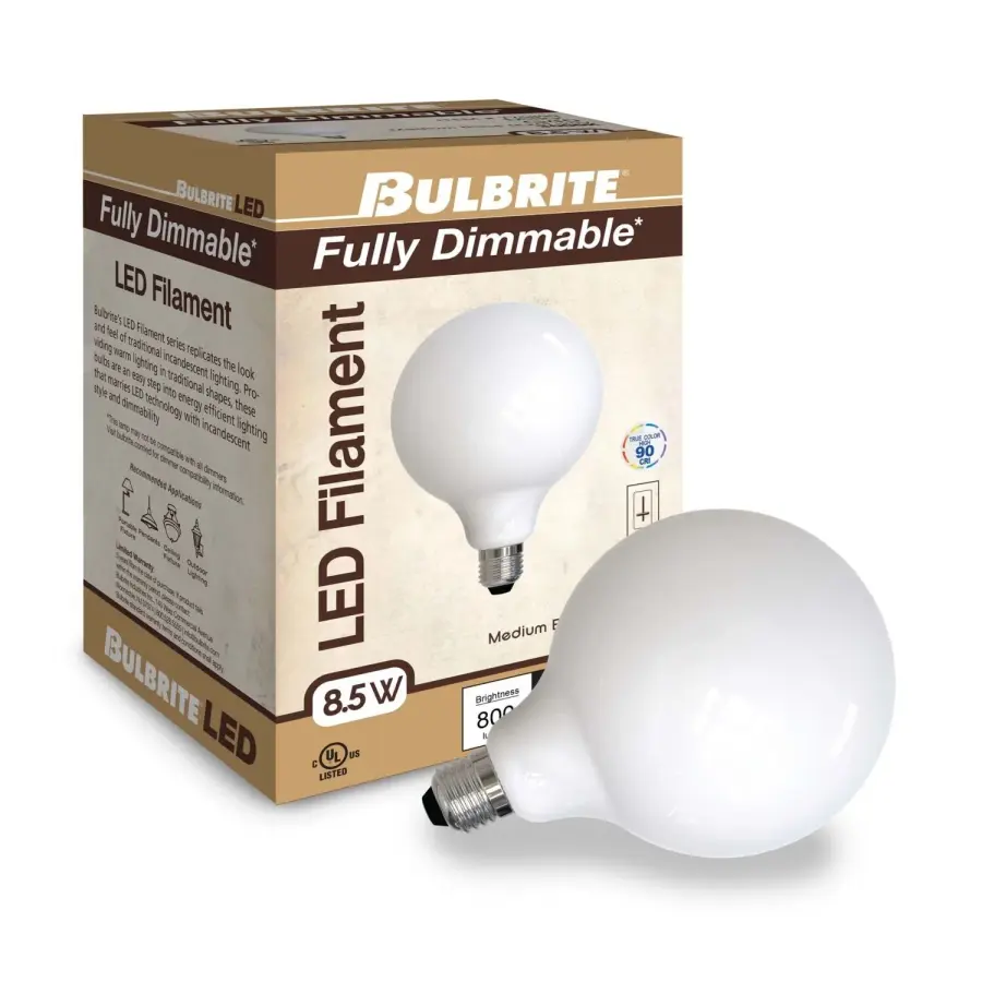 G40 LED Filament Globe Bulb - Milky White - Image 2