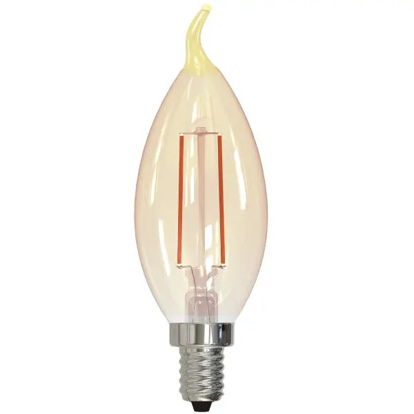 This CA10 LED bulb combines nostalgic filament styling with modern efficiency, delivering warm 2100K amber light at just 2.5W. Perfect for chandeliers and decorative fixtures, it offers full dimming capability and a 15,000-hour lifespan.