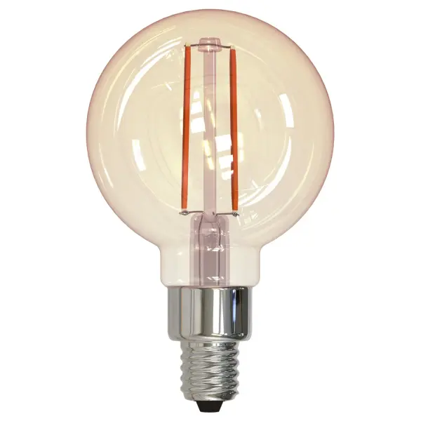 This G16 LED bulb combines nostalgic filament styling with modern efficiency, delivering warm 2100K amber light at just 2.5W. Fully dimmable with E12 candelabra base, it's perfect for decorative fixtures where vintage aesthetics meet long-lasting performance.