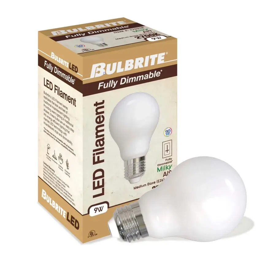 Filaments A19 LED Bulb - Warm White Milky Finish - Image 2