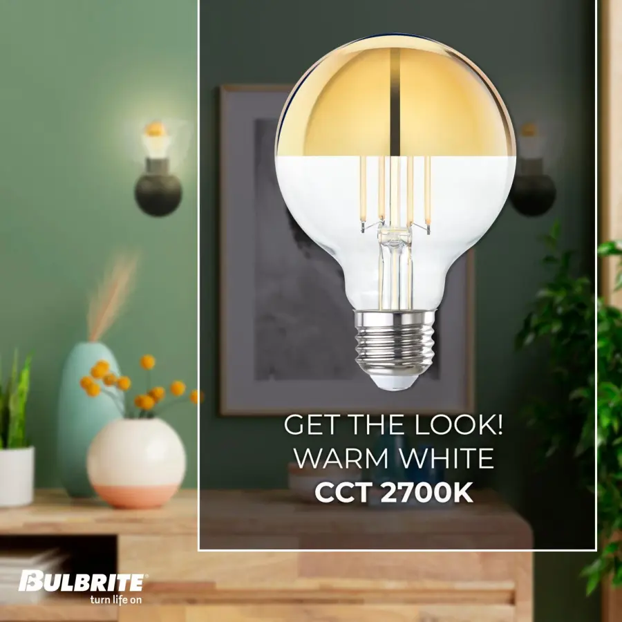 LED G25 Globe Bulb - Half Gold Filament - Image 3