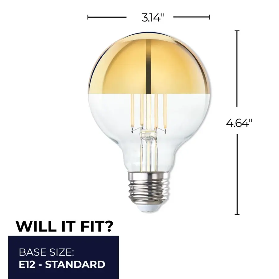 LED G25 Globe Bulb - Half Gold Filament - Image 7