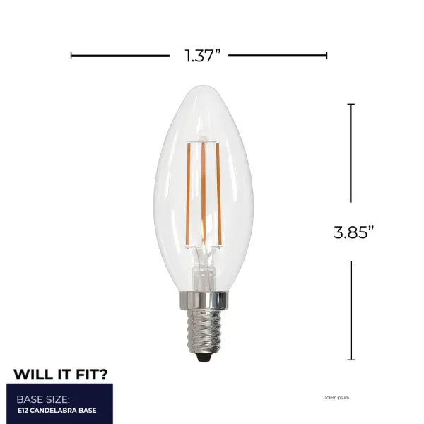 4W LED B11 Candelabra Filament Bulb - Cool White - Image 5