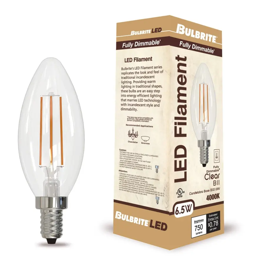 B11 LED Filament Bulb - Cool White - Image 2
