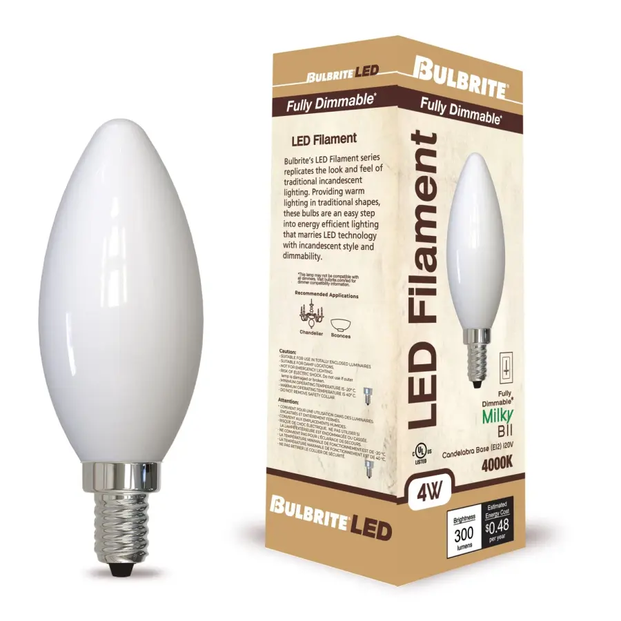 Filaments B11 LED Candelabra Bulb - Cool White - Image 2