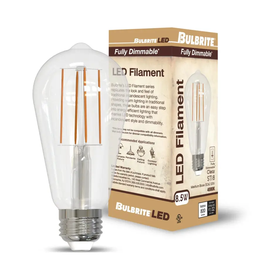 ST18 LED Filament Bulb - Cool White 4000K - Image 2