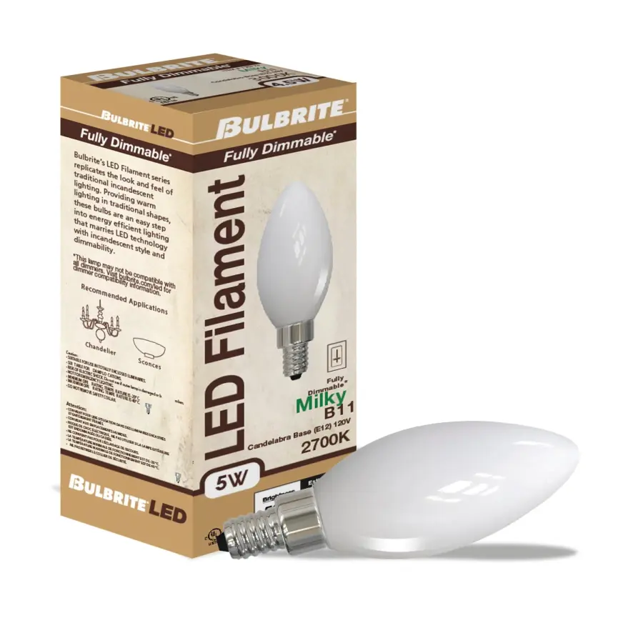 Filaments B11 LED Candelabra Bulb - Milky Finish - Image 2