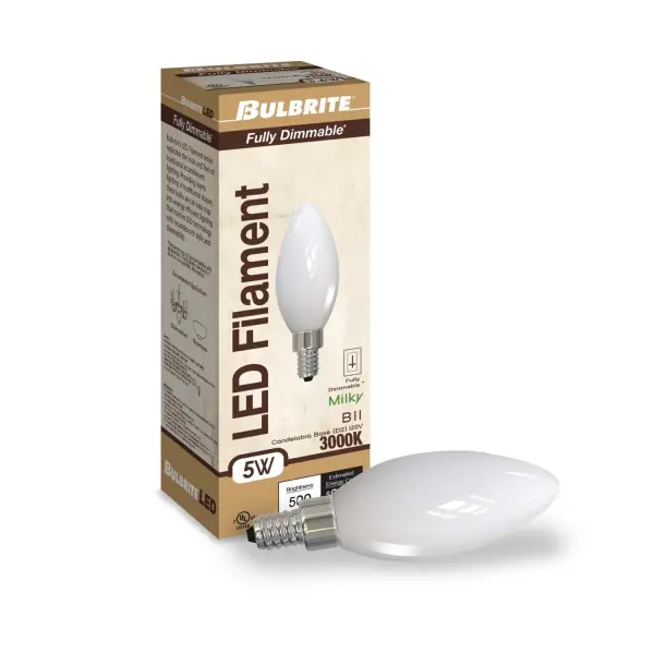 Filaments B11 LED Candelabra Bulb - Milky Finish - Image 2