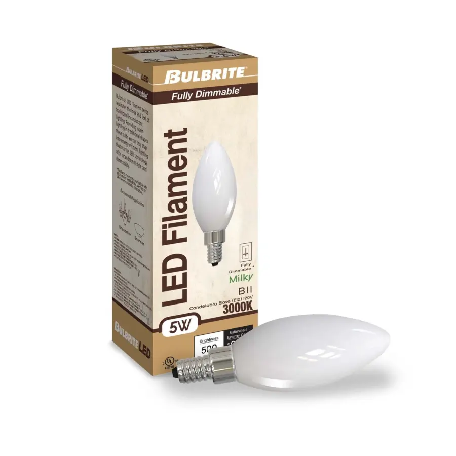 Filaments B11 LED Candelabra Bulb - Milky Finish - Image 2