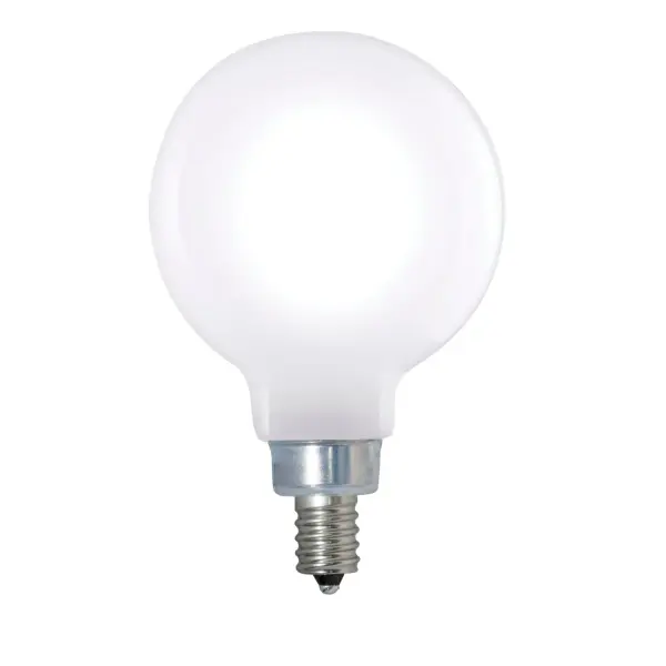 This G16 LED bulb delivers warm 2700K lighting while using just 4 watts to replace traditional 40-watt bulbs. The milky finish provides soft, diffused illumination perfect for decorative fixtures and chandeliers.
