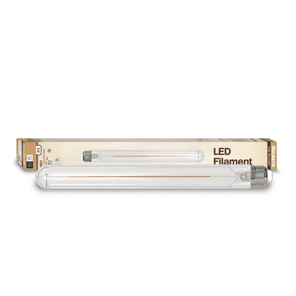 This 11-inch T9 LED bulb combines classic filament aesthetics with modern efficiency, using just 5W to replace 40W incandescent bulbs. Fully dimmable with wet-rated durability for indoor and outdoor use. - alternate view
