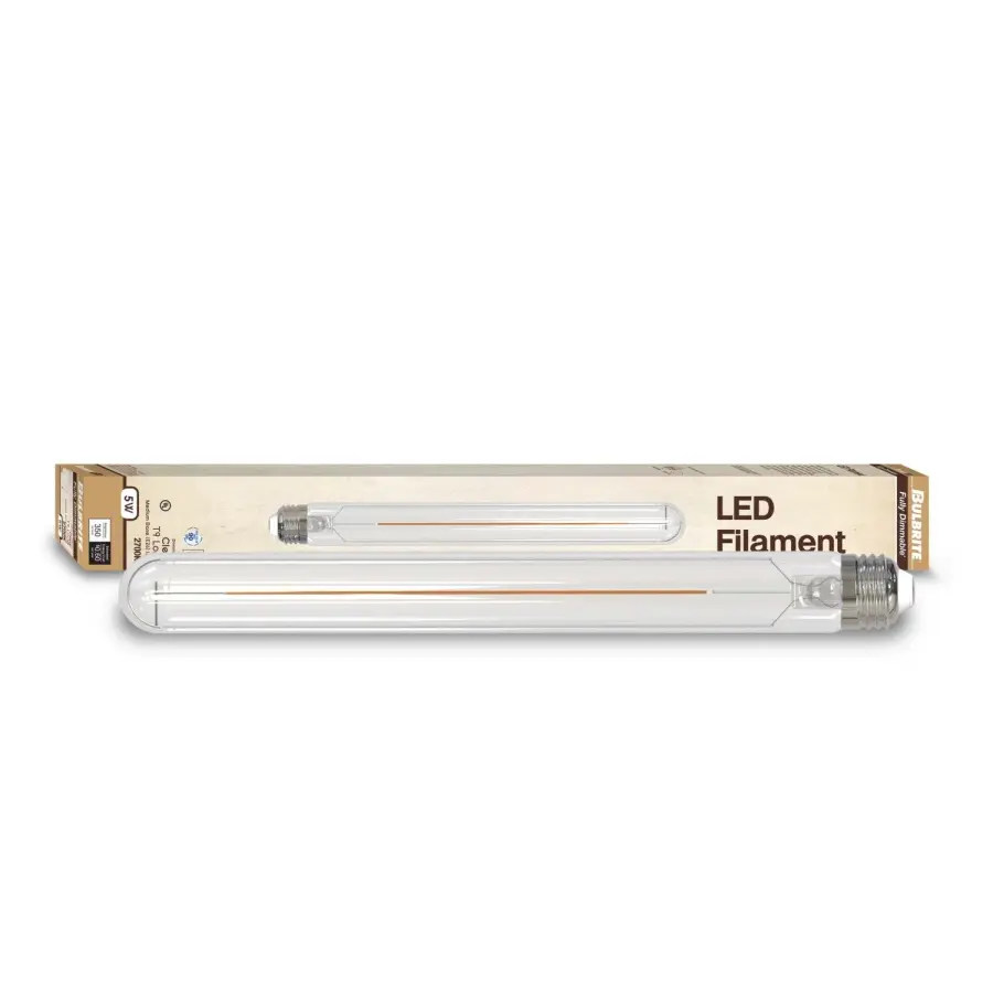 T9 11" LED Tubular Filament Bulb - Warm White 2700K - Image 2