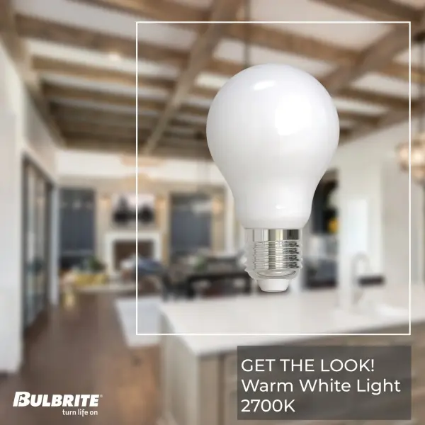 Filaments A19 LED Bulb - Warm White Milky - Image 3