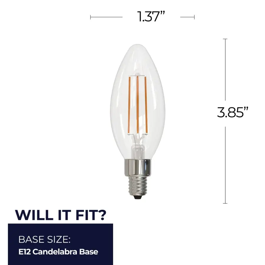B11 LED Filament Candelabra Bulb - 4W Soft Daylight - Image 5