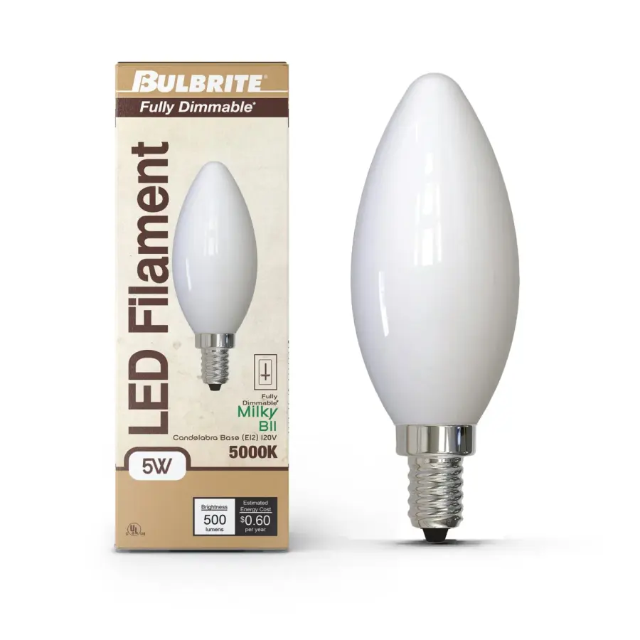 Filaments B11 LED Candelabra Bulb - Milky Finish - Image 2