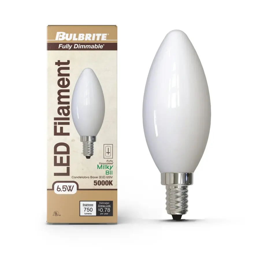B11 LED Filament Bulb - Milky Finish - Image 2