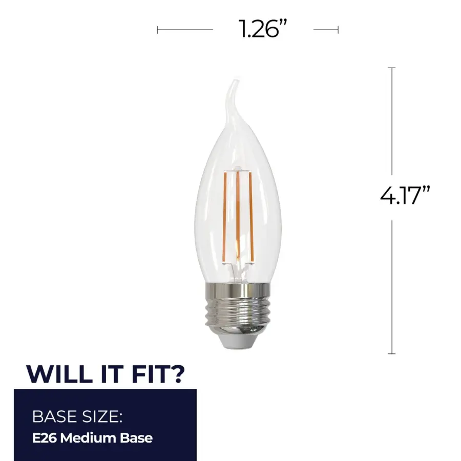 CA10 LED Filament Bulb - Soft White - Image 5