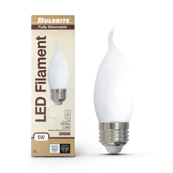 Filaments CA10 LED Chandelier Bulb - Milky Finish - Image 2