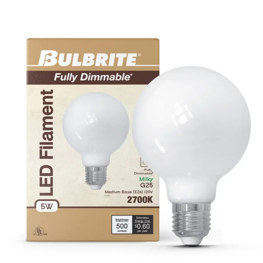 G25 LED Filament Globe Bulb - Milky White - Image 2