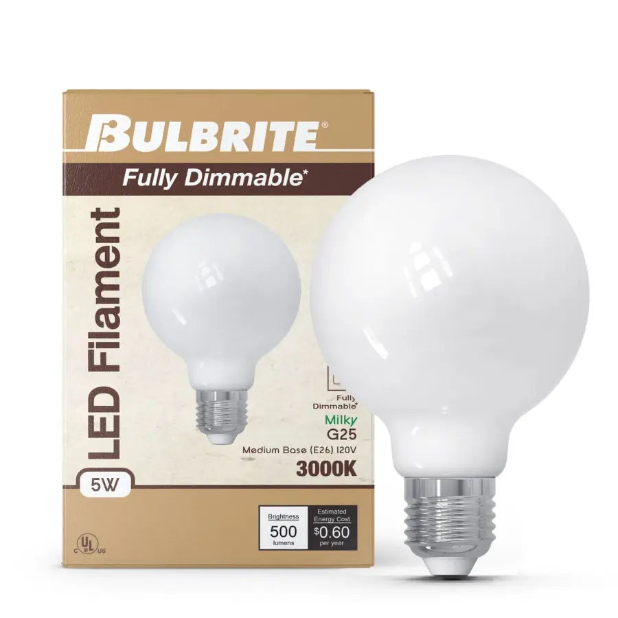 G25 LED Filament Globe Bulb - Milky White - Image 2
