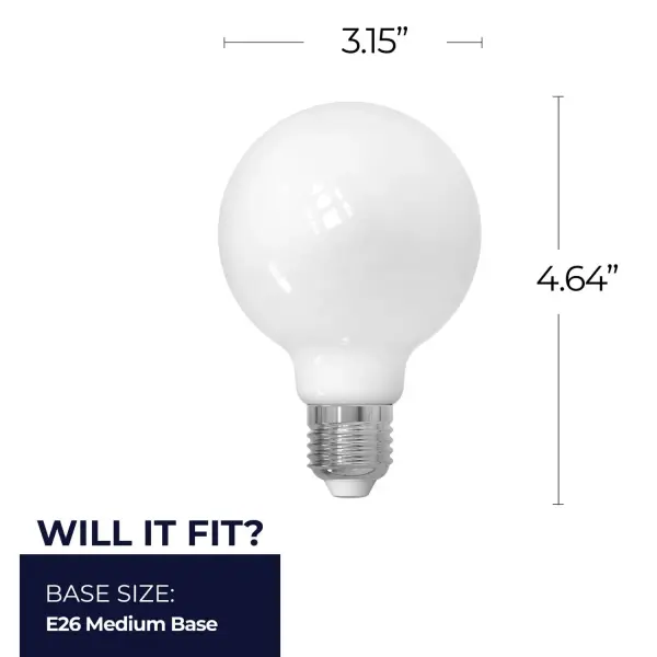 G25 LED Filament Globe Bulb - Milky Soft Daylight - Image 5