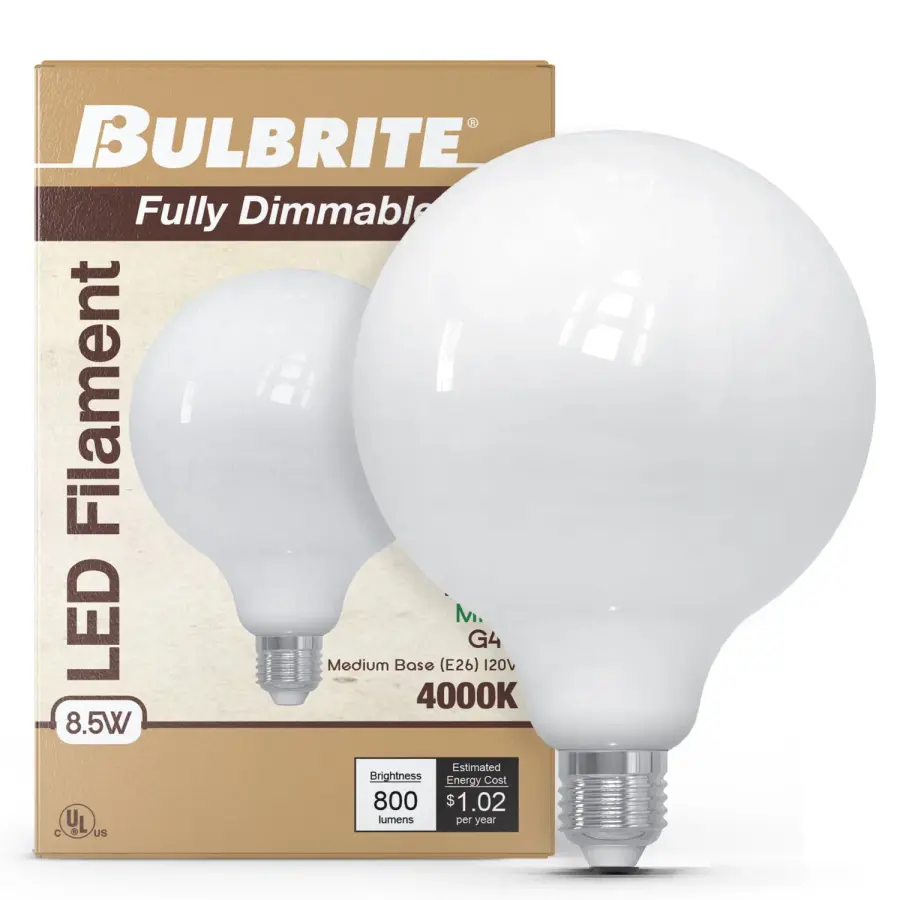 G40 LED Filament Globe Bulb - Milky White - Image 2