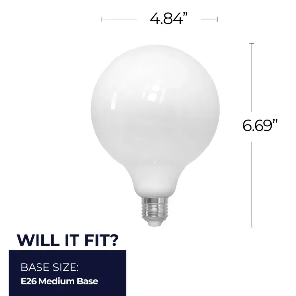 G40 LED Filament Globe Bulb - Milky White - Image 5
