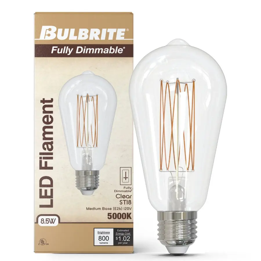 ST18 LED Filament Bulb - 8.5W Soft Daylight - Image 2