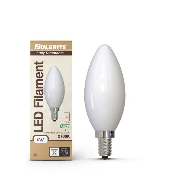 Filaments B11 LED Candelabra Bulb - Milky Finish - Image 2