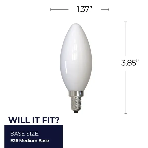 Filaments B11 LED Candelabra Bulb - Milky Finish - Image 5