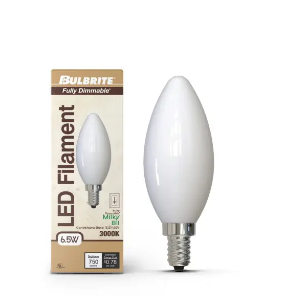 Filaments B11 LED Candelabra Bulb - Milky Finish - Image 2