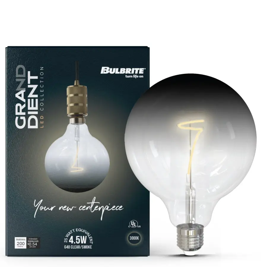 Gradient G40 LED Filament Bulb - Clear to Smoke - Image 2