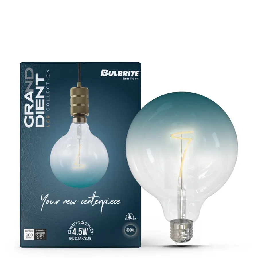 Gradient G40 LED Filament Bulb - Clear to Blue - Image 2