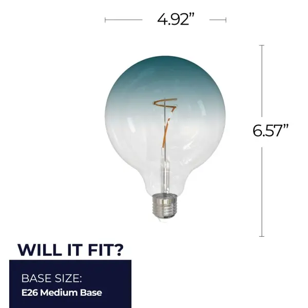 Gradient G40 LED Filament Bulb - Clear to Blue - Image 5