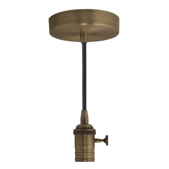 Vintage Socket Pendant with Warm Gold Finish