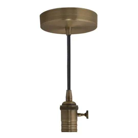 Vintage Socket Pendant with Warm Gold Finish