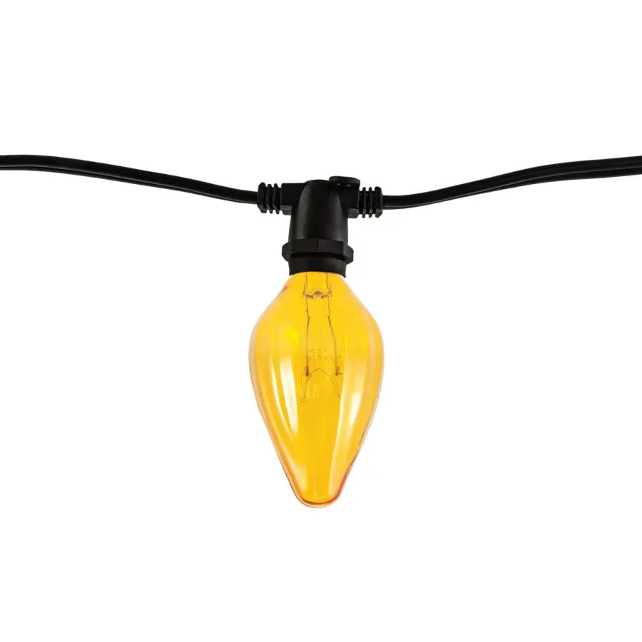 14' Black String Light Kit with Amber Fiesta Bulbs - Image 1