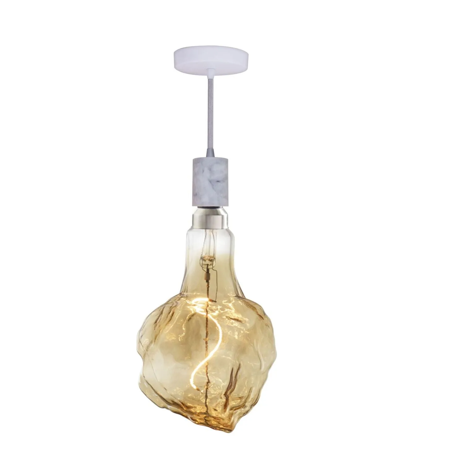 Glacier LED Pendant with White Marble Finish