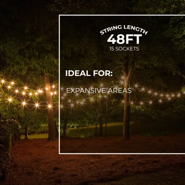 48' LED String Light Kit with Clear S14 Bulbs - Image 7