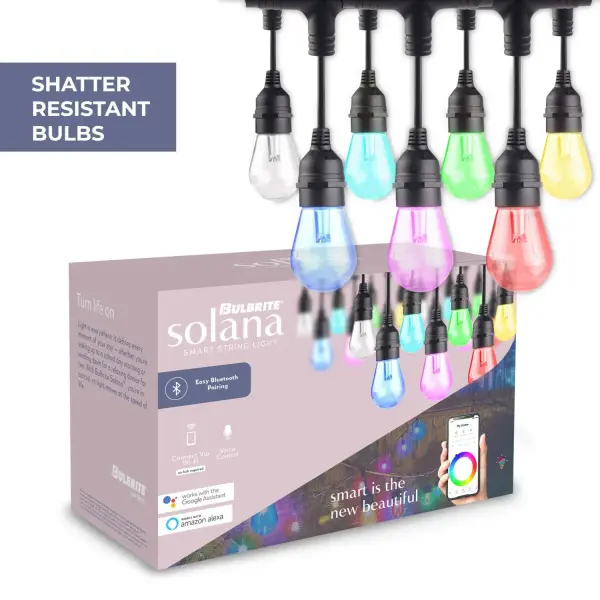 Bulbrite Solana Smart String Lights - 36ft with 18 LED Bulbs - Image 2
