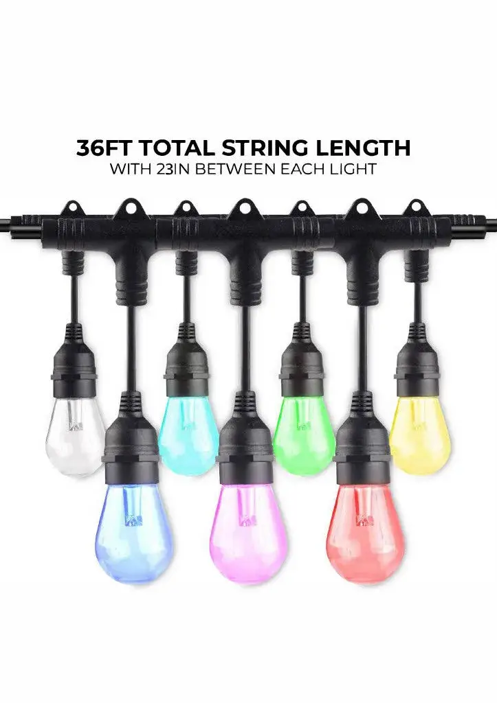 Bulbrite Solana Smart String Lights - 36ft with 18 LED Bulbs - Image 5