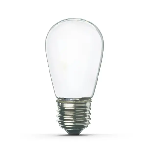This S14 LED filament bulb combines classic Edison-style aesthetics with modern efficiency. At just 2 watts, it delivers warm 2700K light while lasting up to 15,000 hours. Fully dimmable and damp-rated for versatile placement.