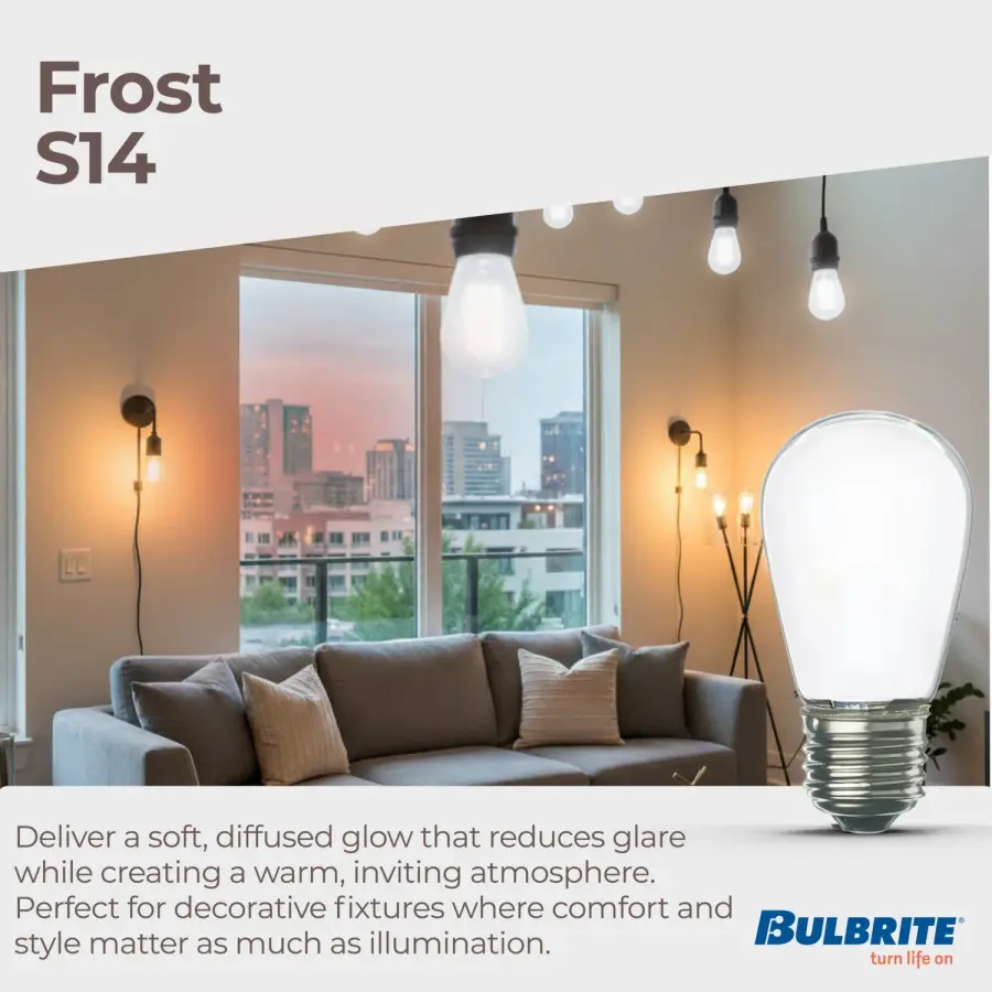 S14 LED Filament Bulb - Frost Finish - Image 3